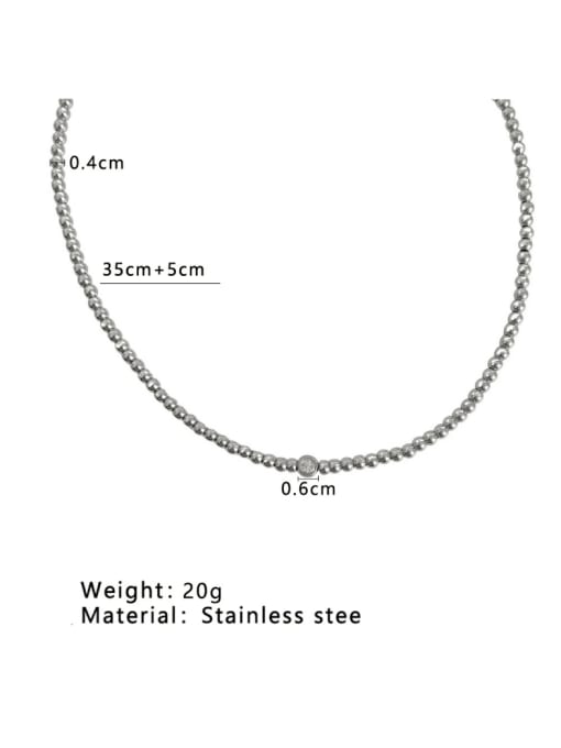 Clioro Stainless steel Bead Chain Hip Hop Beaded Necklace 3