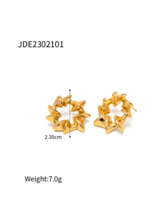 J&D Stainless steel Geometric Vintage Huggie Earring 1