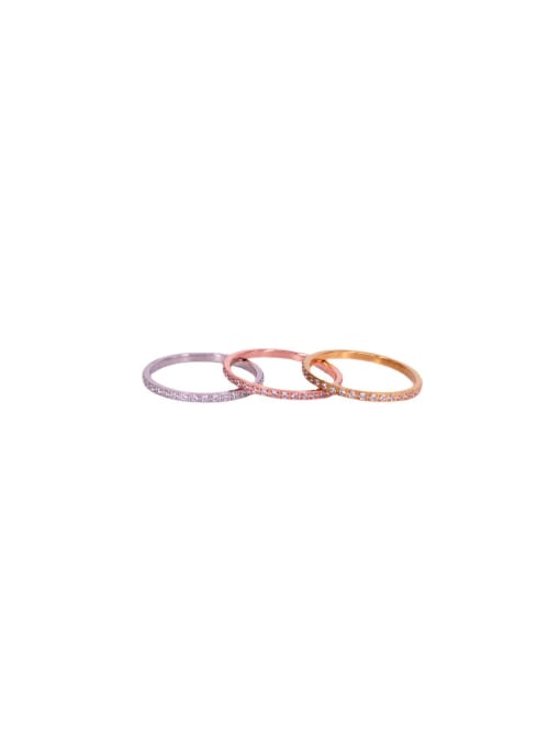 K.Love Titanium Steel Cubic Zirconia Geometric Dainty Band Ring 0