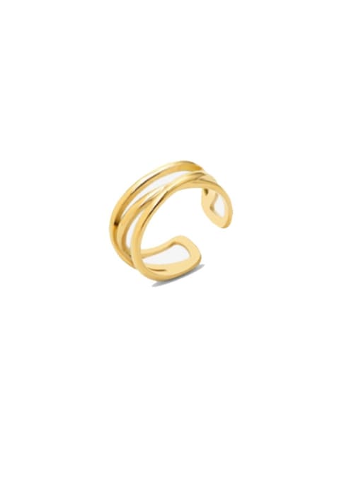 A188 golden Titanium 316L Stainless Steel Irregular Minimalist Band Ring with e-coated waterproof