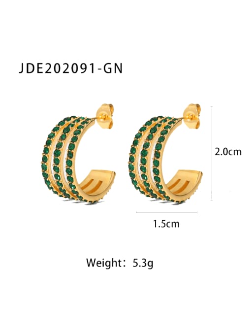 J&D Stainless steel Rhinestone Geometric Vintage Stud Earring 2
