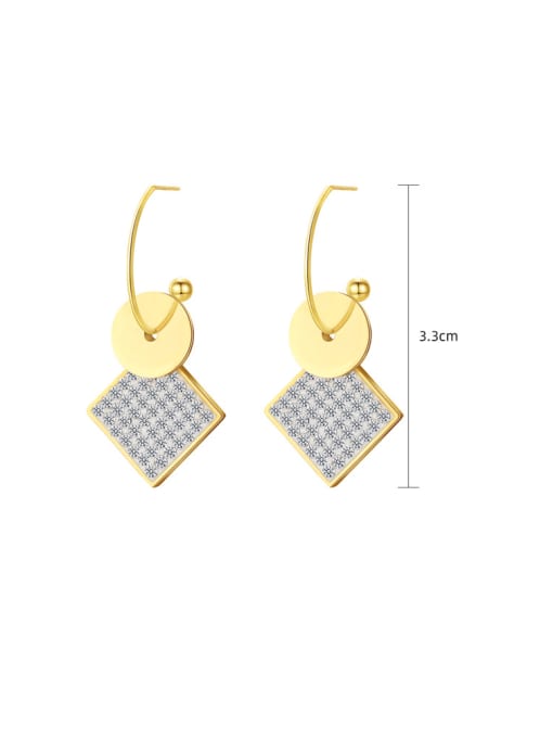 YAYACH Titanium Steel Rhinestone Geometric Minimalist Hook Earring 1