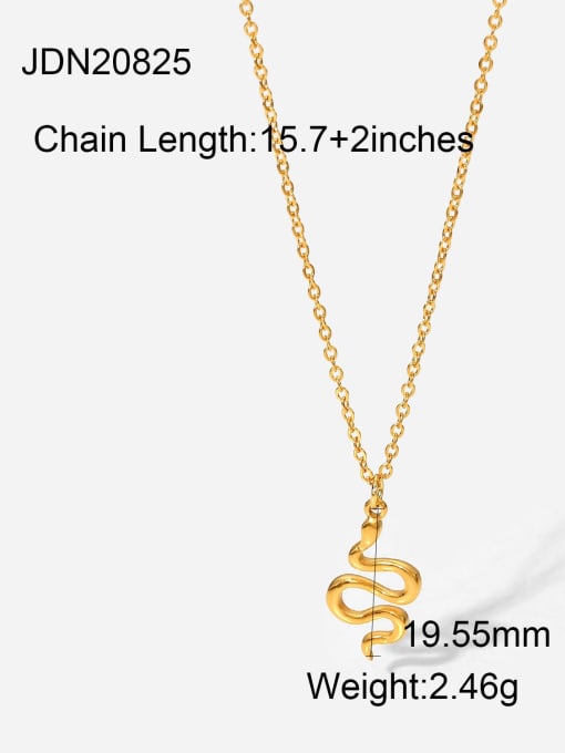JDN20825 Stainless steel Rhinestone Snake Vintage Necklace