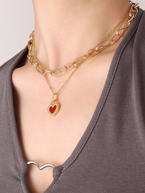 MAKA Titanium Steel Shell Heart Vintage Necklace 1