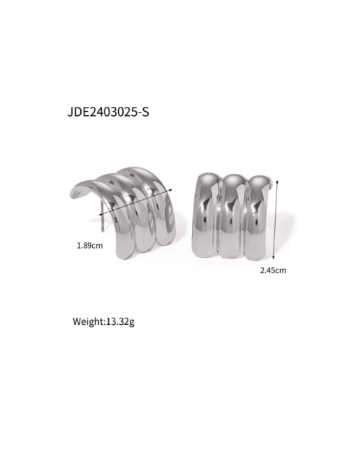 JDE2403025 Steel Stainless steel Irregular Hip Hop Stud Earring