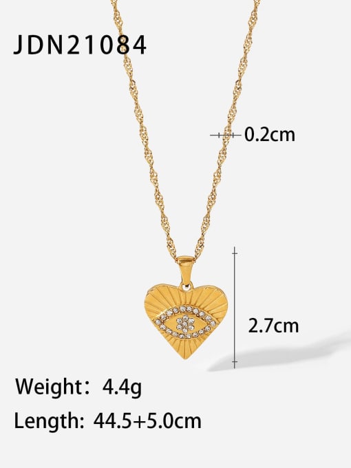 J&D Stainless steel Cubic Zirconia Heart Vintage Necklace 2