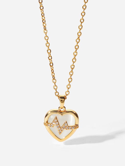 J&D Stainless steel Shell Heart Minimalist Necklace