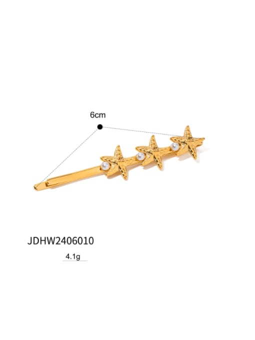 JDHW2406010 Stainless steel Imitation Pearl Minimalist Star Hair Barrette