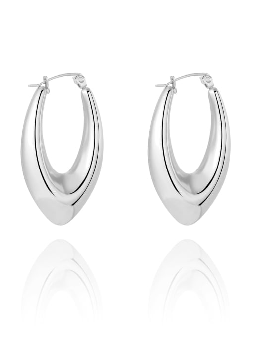 SE22111704S Titanium Steel Geometric Minimalist Huggie Earring