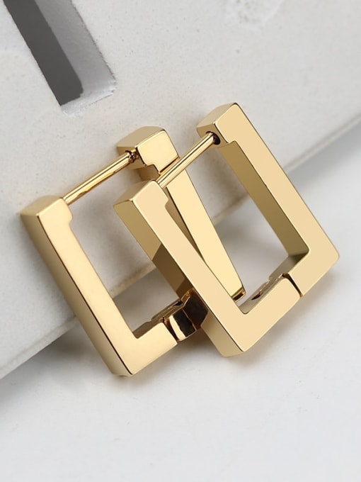 Rectangular gold one 15mm Stainless steel Geometric Minimalist Single Earring(Single-Only One)