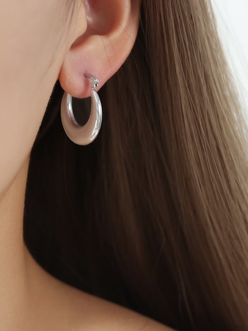 F1180 Steel Color Earrings Titanium Steel Geometric Trend Stud Earring