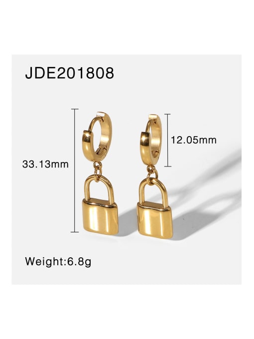 JDE201808 Stainless steel Lock Trend Huggie Earring