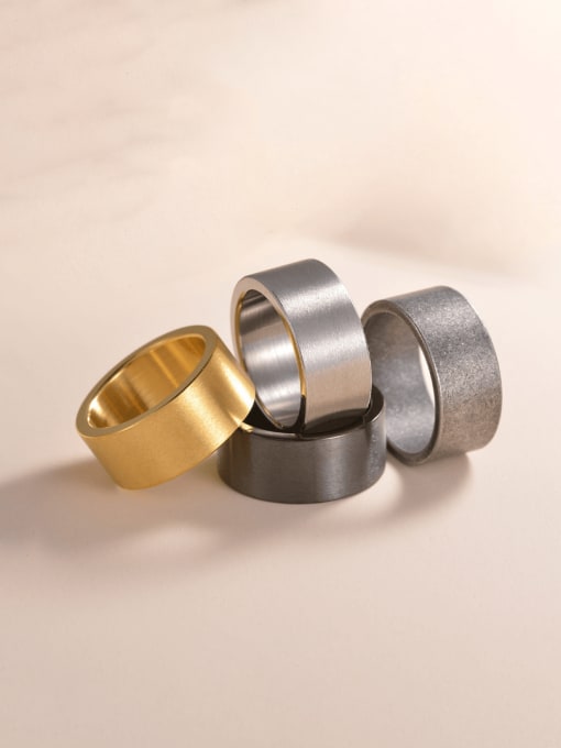 SM-Men's Jewelry Titanium Steel Smooth Geometric Hip Hop Band Ring 1