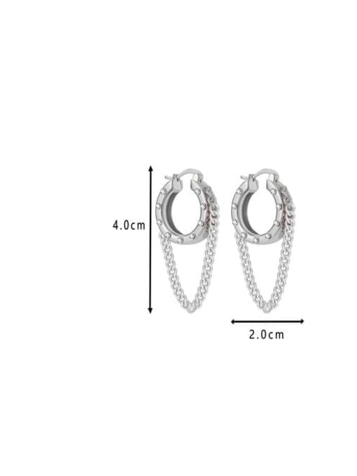 Clioro Brass Cubic Zirconia Tassel Trend Stud Earring 3