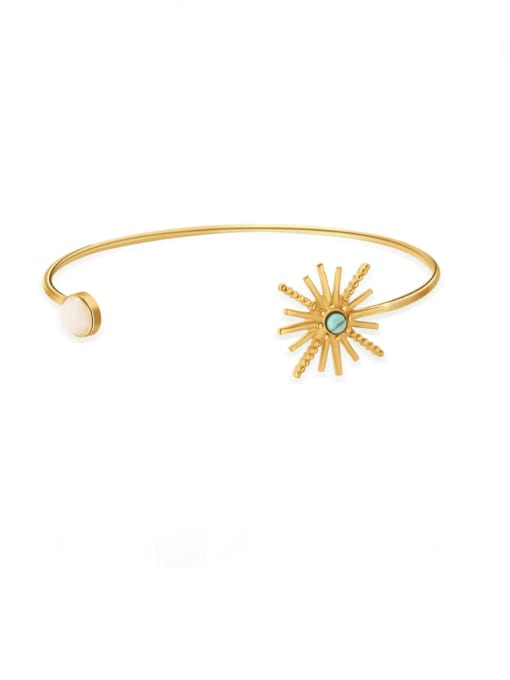 YAYACH Stainless steel Natural Stone Sun Flower Vintage Bracelet