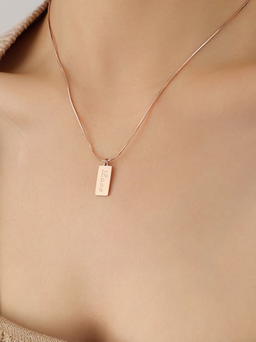 P488 rose gold necklace 40 +5cm Titanium Steel Geometric Minimalist Necklace
