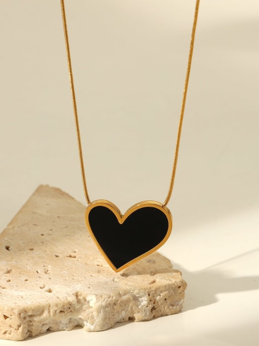 J&D Stainless steel Enamel Heart Minimalist Necklace 3