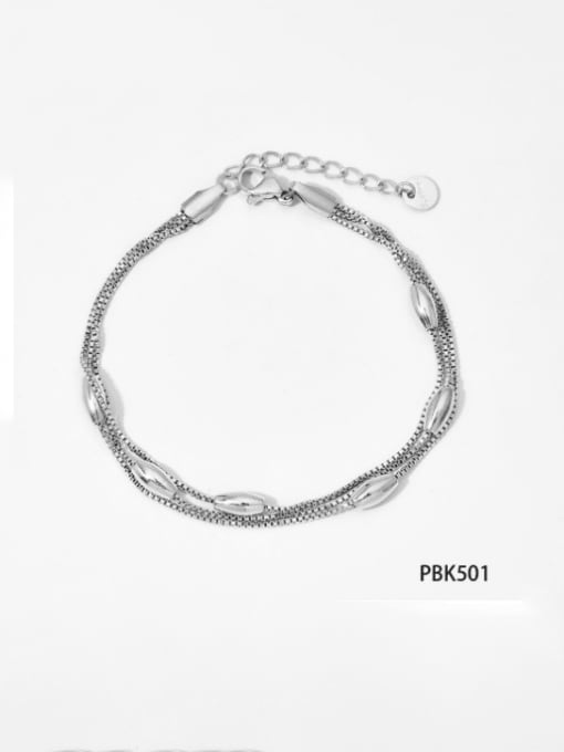 Steel Bracelet PBK501 Stainless steel Minimalist Multi-Layer Chain  Bracelet and Necklace Set