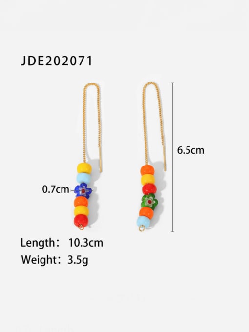J&D Stainless steel Bead Geometric Bohemia Threader Earring 3