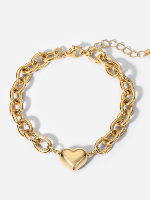 JDB201705 Stainless steel Heart Vintage Hollow Chain Link Bracelet