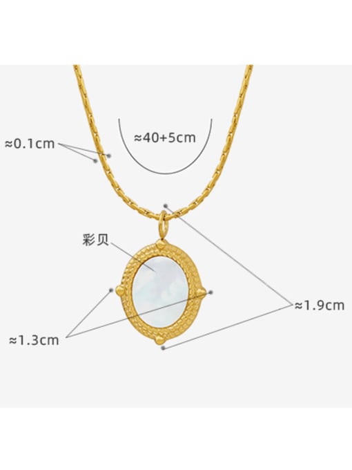 MAKA Titanium Steel Shell Geometric Vintage Necklace 2