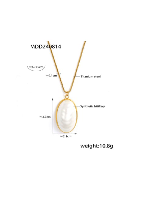 TXP093 Gold Necklace Titanium Steel Imitation Pearl Minimalist Oval  Earring Ring and Necklace Set