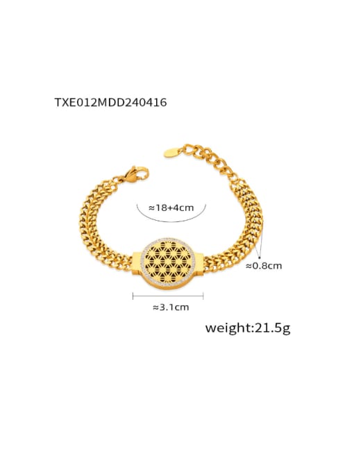 TXE012 Gold Bracelet Titanium Steel Hip Hop Geometric Bracelet and Necklace Set