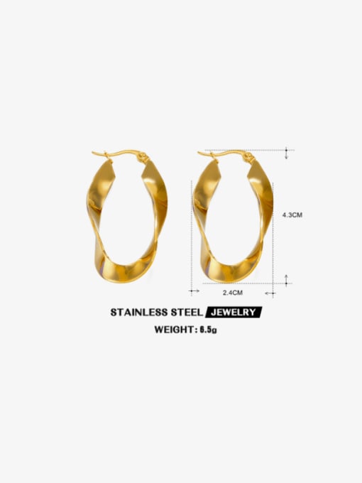 Gold Alien Earrings Stainless steel Geometric Hip Hop Huggie Earring