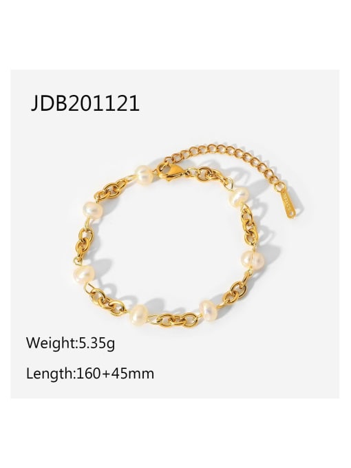 JDB201121 Stainless steel Freshwater Pearl Geometric Dainty Beaded Bracelet