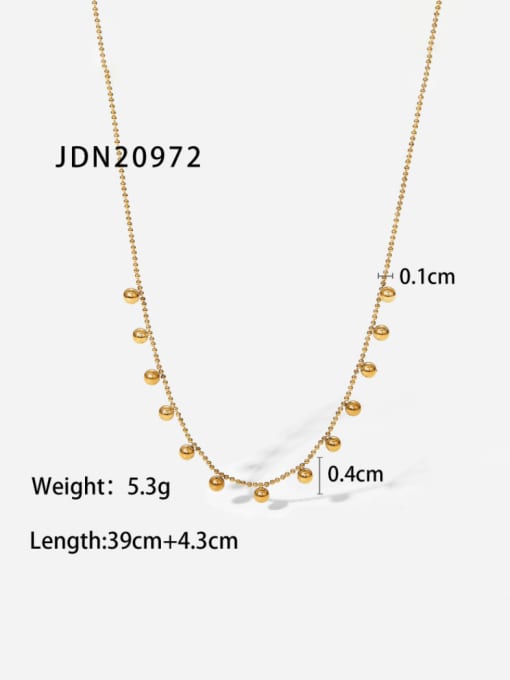 J&D Stainless steel Round  Bead Trend Necklace 2