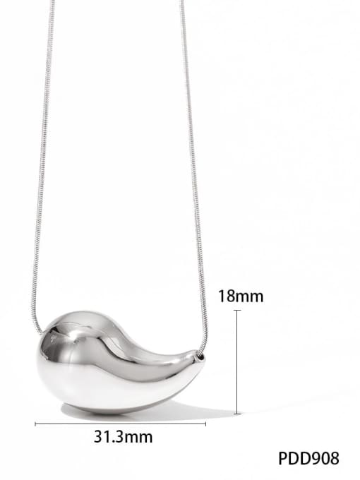 (Horizontal style) Large Steel  PDD908 Stainless steel Water Drop Minimalist Necklace