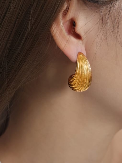 F1010 Gold Earrings Titanium Steel Geometric Trend Stud Earring