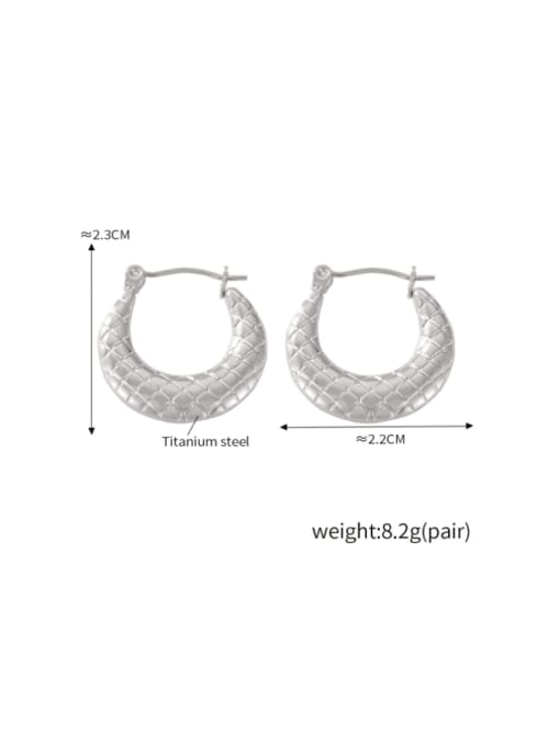 F1525 Steel Earrings Titanium Steel Geometric Hip Hop Huggie Earring