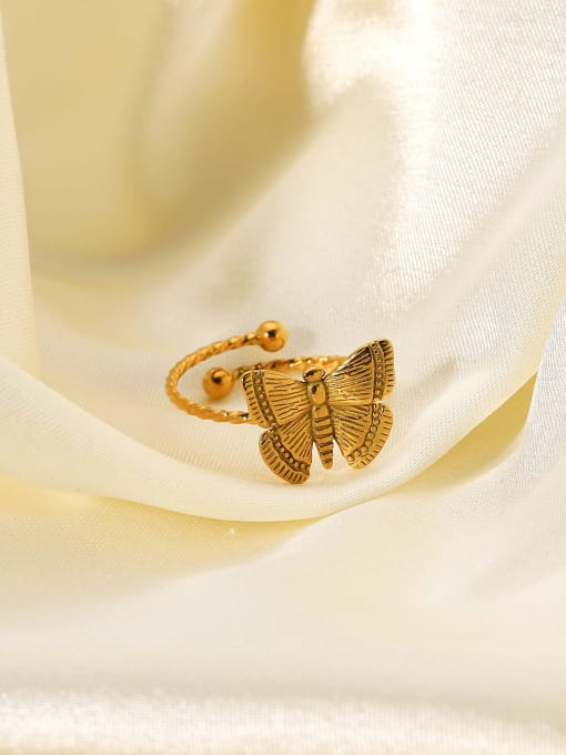 J&D Stainless steel Butterfly Trend Band Ring 3
