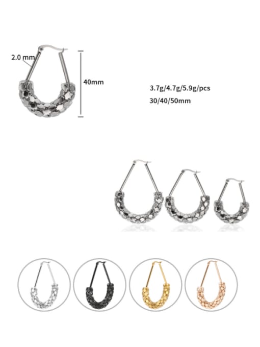BELII Stainless steel Geometric Statement Huggie Earring 2