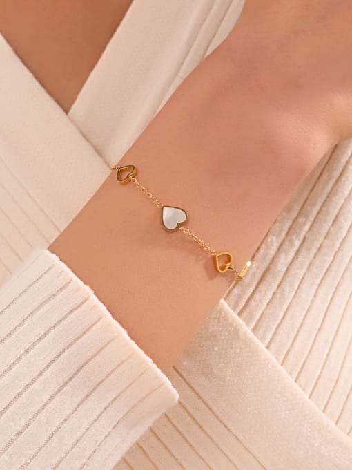 J$L  Steel Jewelry Stainless steel Shell Heart Minimalist Bracelet 2