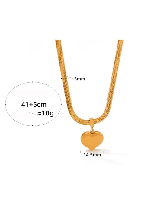 Clioro Stainless steel Heart Trend Cuban Necklace 3