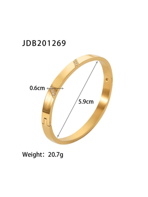 J&D Stainless steel Cubic Zirconia Geometric Trend Band Bangle 2