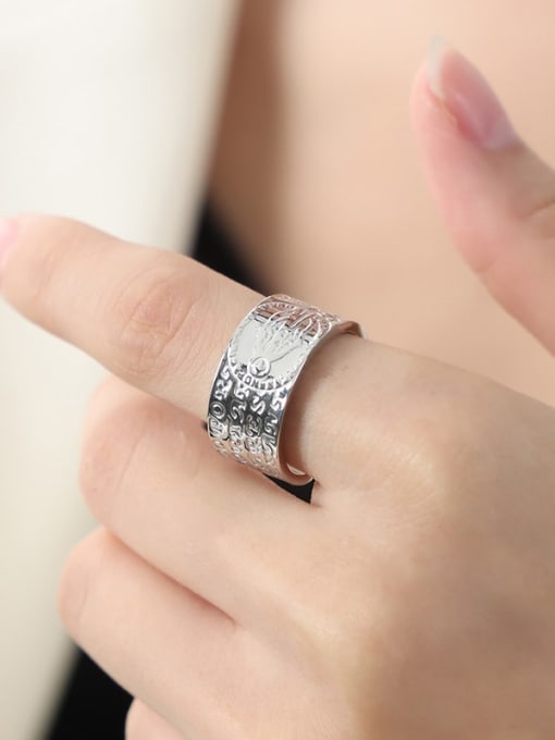 A627 Steel Ring Titanium Steel Geometric Trend Band Ring