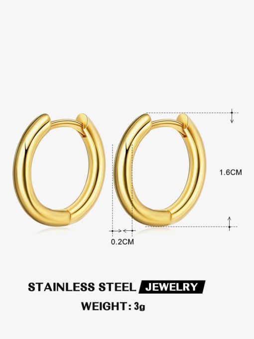 Gold ZN470G Stainless steel Geometric Minimalist Huggie Earring