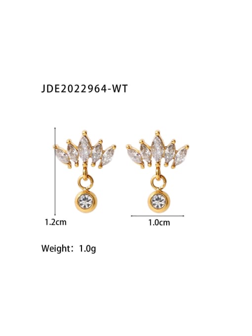 J&D Stainless steel Cubic Zirconia Crown Dainty Stud Earring 1