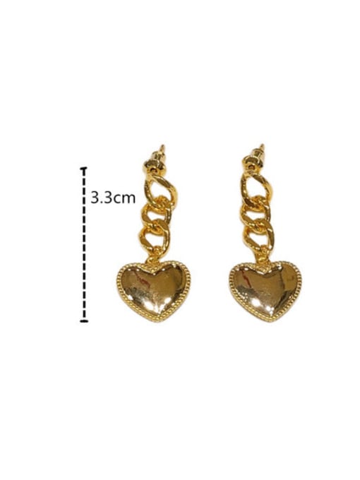 Clioro Brass Heart Vintage Drop Earring 3