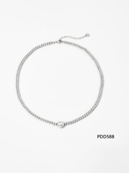 Necklace Steel PDD588 Stainless steel Hip Hop Round Bead Bracelet and Necklace Set