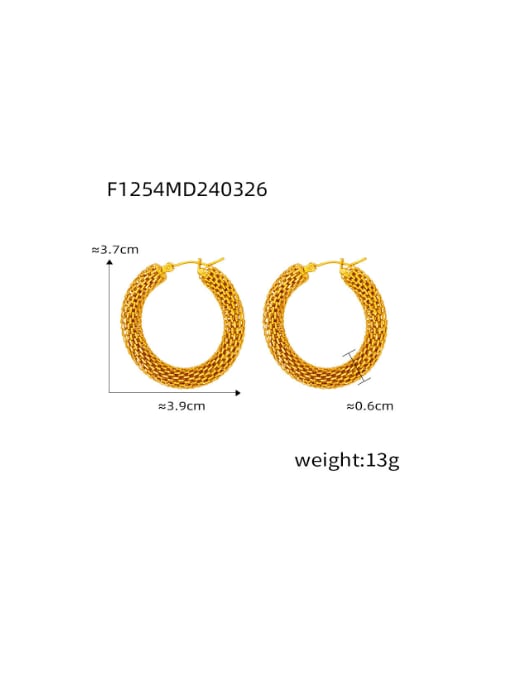 F1254 Gold Earrings Titanium Steel Geometric Hip Hop Huggie Earring