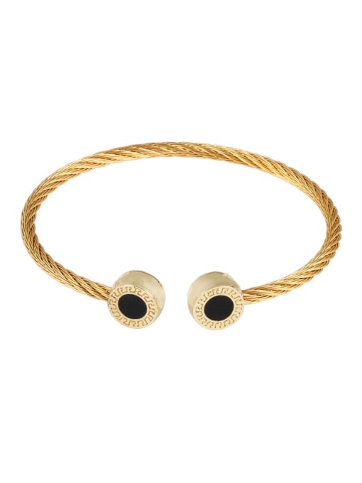 Golden Bracelet Stainless steel Hip Hop Geometric Ring Bracelet and Necklace Set