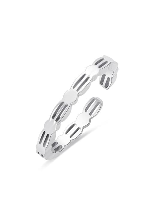 SR21111308S Titanium Steel Geometric Minimalist Band Ring