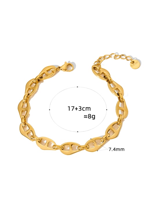 Clioro Stainless steel Geometric Chain Minimalist Link Bracelet 2
