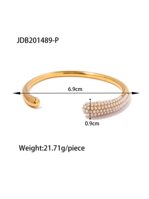 JDB201489 P Stainless steel MGB beads Geometric Vintage Cuff Bangle