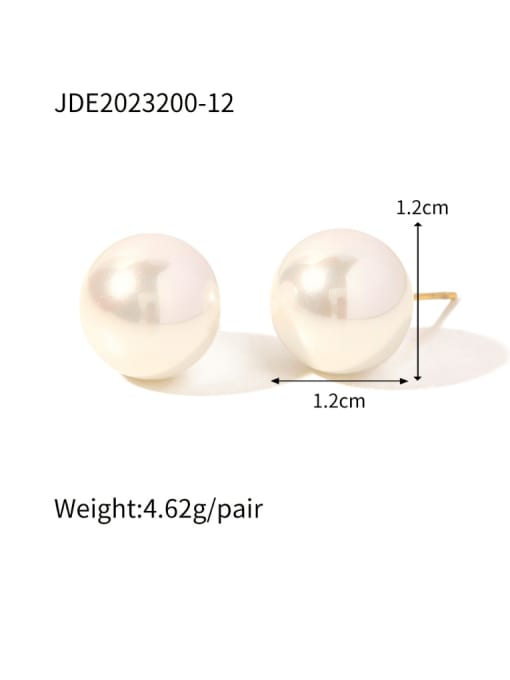 JDE2023200 12 Stainless steel Freshwater Pearl Geometric Minimalist Stud Earring