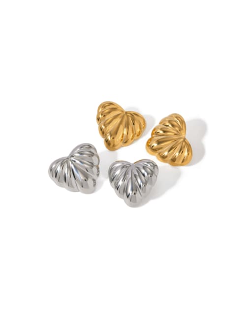 J&D Stainless steel Heart Minimalist Stud Earring 0